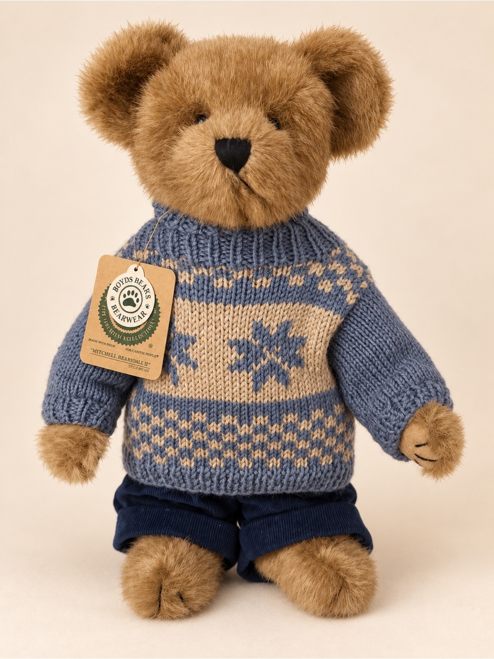 Boyds Bears Mitchell Bearsdale Plush Teddy Bear Sweater & Tags #912615